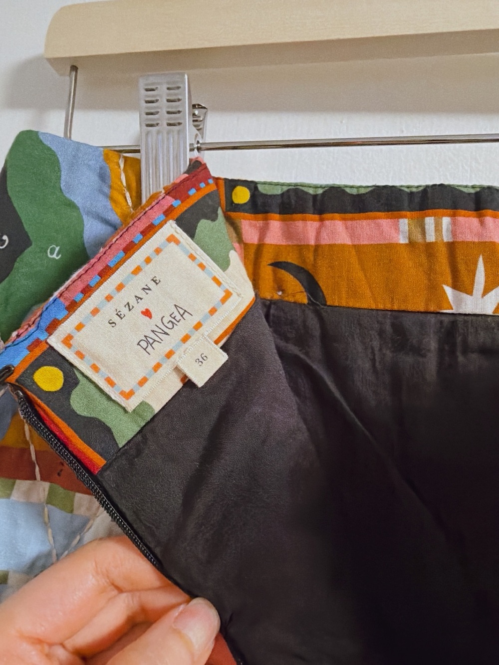 Sezane Pangea Malia Patchwork Mini Skirt - 36/4 - Picture 6 of 7